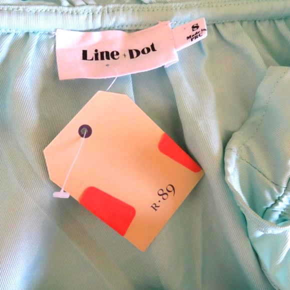 Line and Dot babydoll blue top sleeveless spaghetti straps size Small - Picture 6 of 9